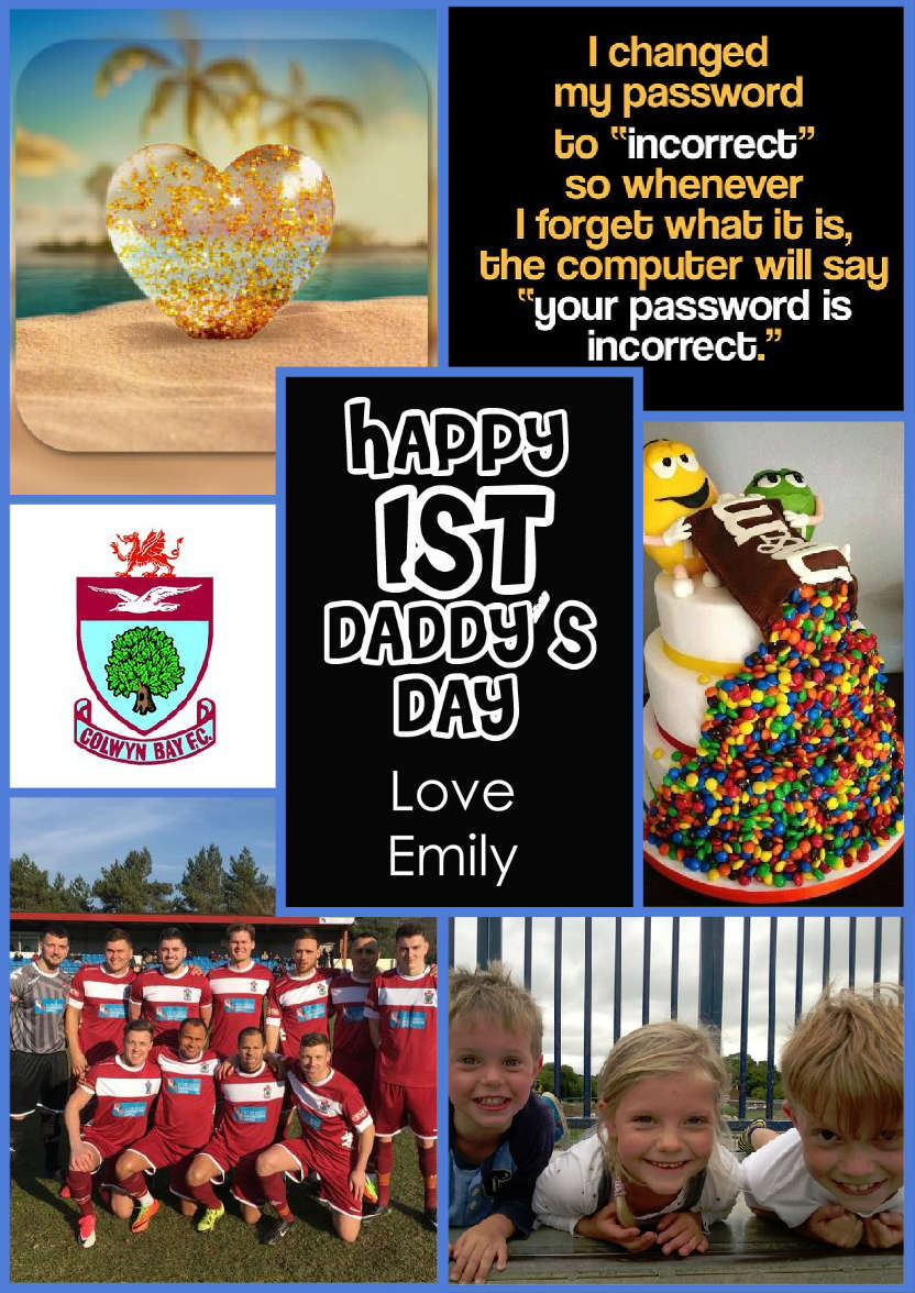 Happy 1st Daddy's Day - card made with Crafty Bob's Card Creator