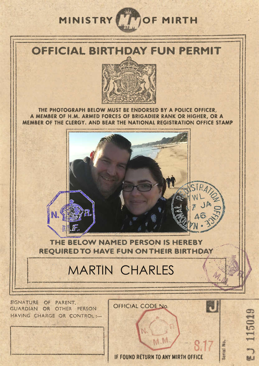 Birthday Fun Permit - card made with Crafty Bob's Card Creator