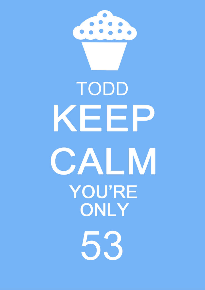 Keep Calm You're Only -  Blue - card made with Crafty Bob's Card Creator