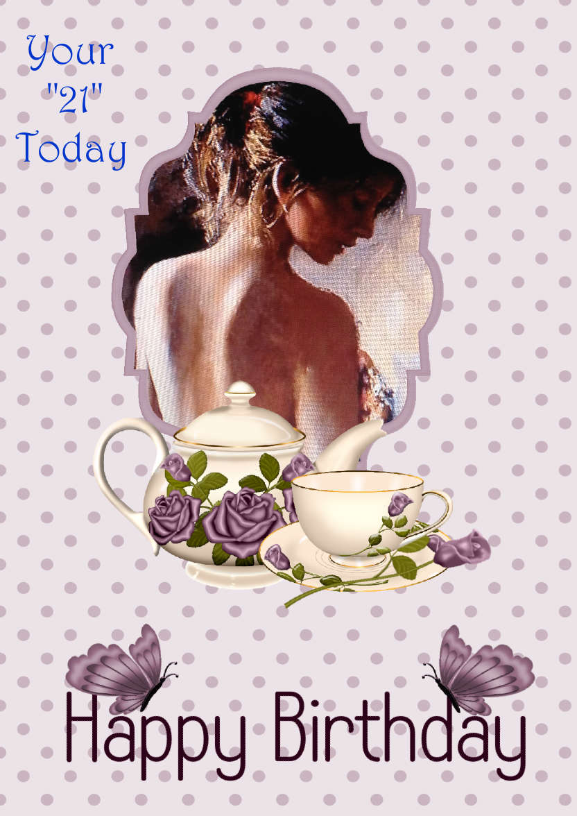 Birthday Tea Time - card made with Crafty Bob's Card Creator
