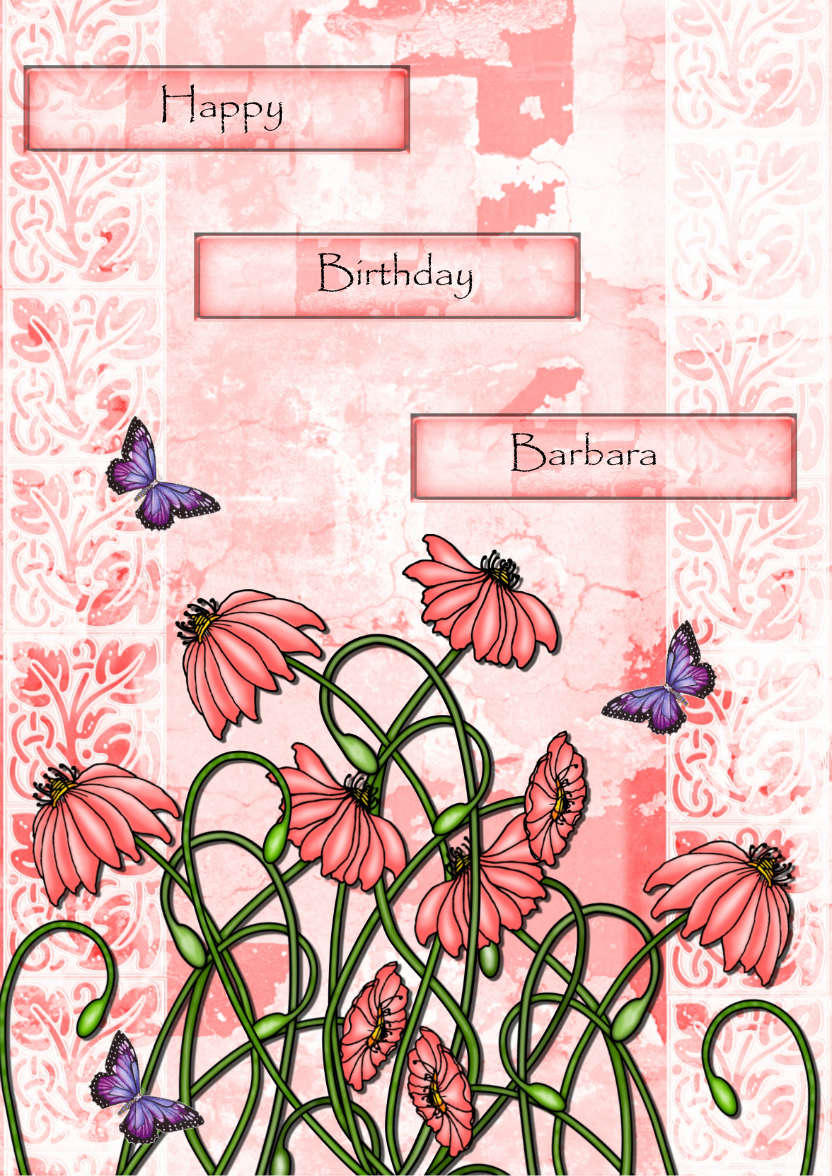 Pink Floral - card made with Crafty Bob's Card Creator