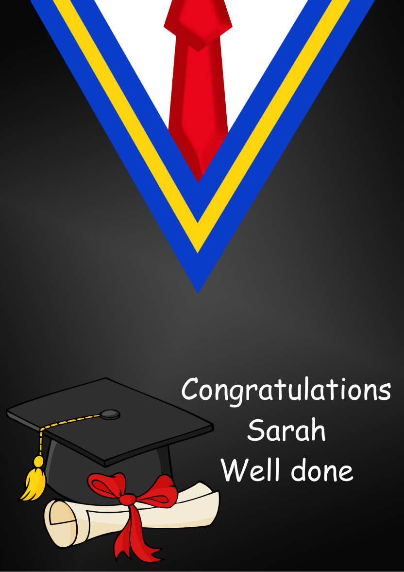 Graduation Card - card made with Crafty Bob's Card Creator