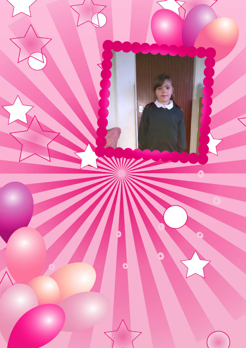 Birthday Balloons Aperture Card Front Pink - card made with Crafty Bob's Card Creator