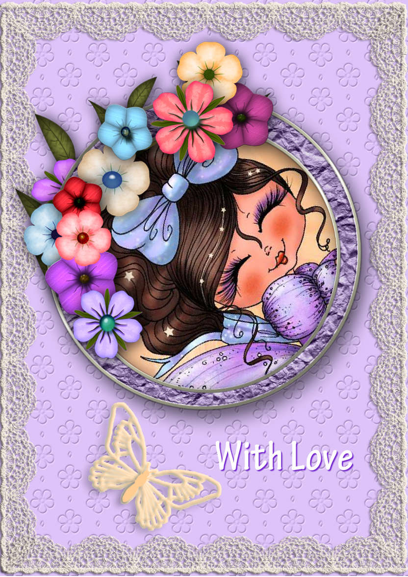 Colourful Flowers - card made with Crafty Bob's Card Creator