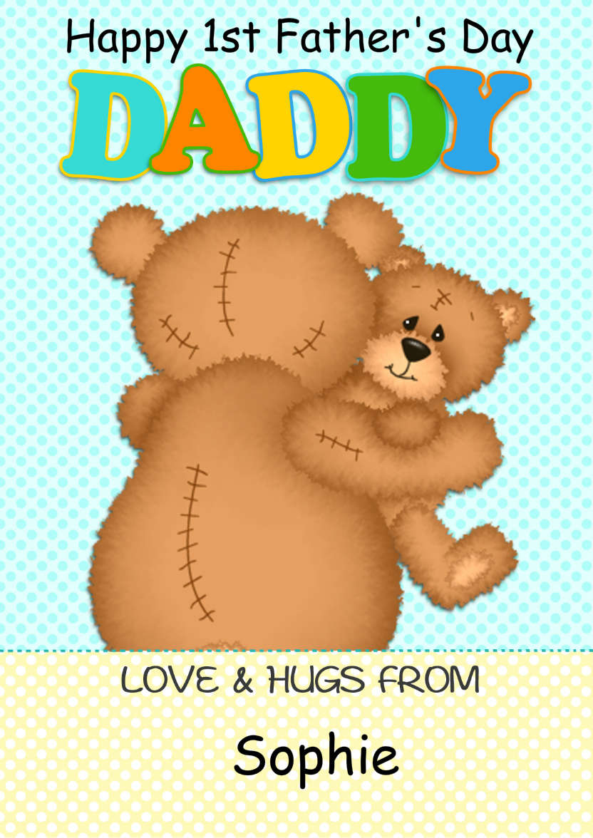 Bear Hug Daddy Card - card made with Crafty Bob's Card Creator