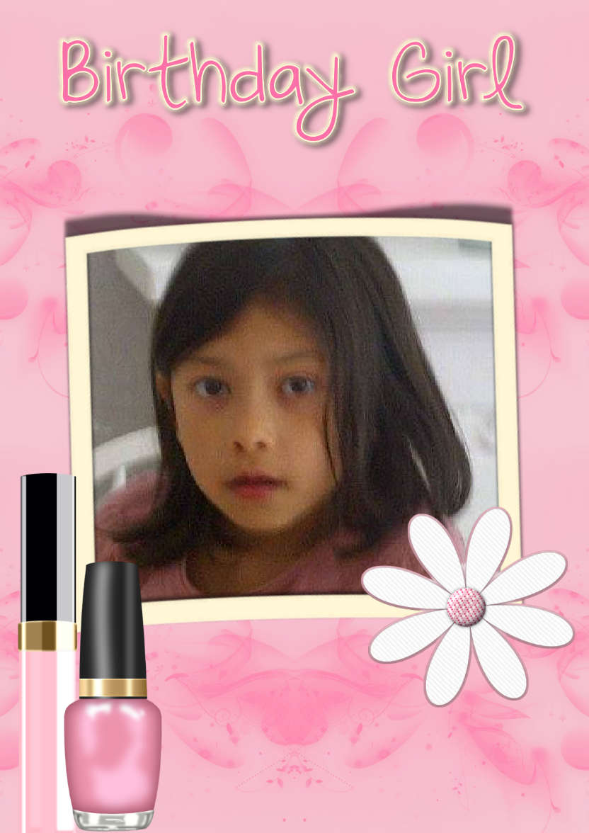 Birthday Girly Girl - card made with Crafty Bob's Card Creator