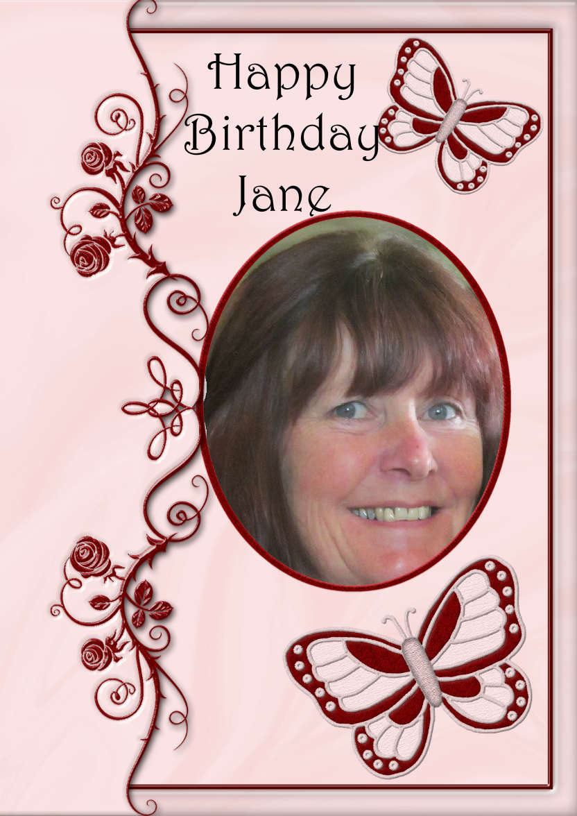 Roses and Butterflies - card made with Crafty Bob's Card Creator