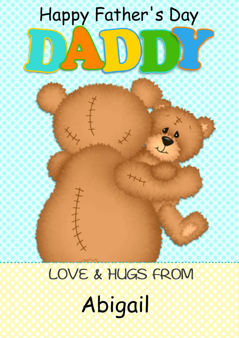 Bear Hug Daddy Card - card made with Crafty Bob's Card Creator