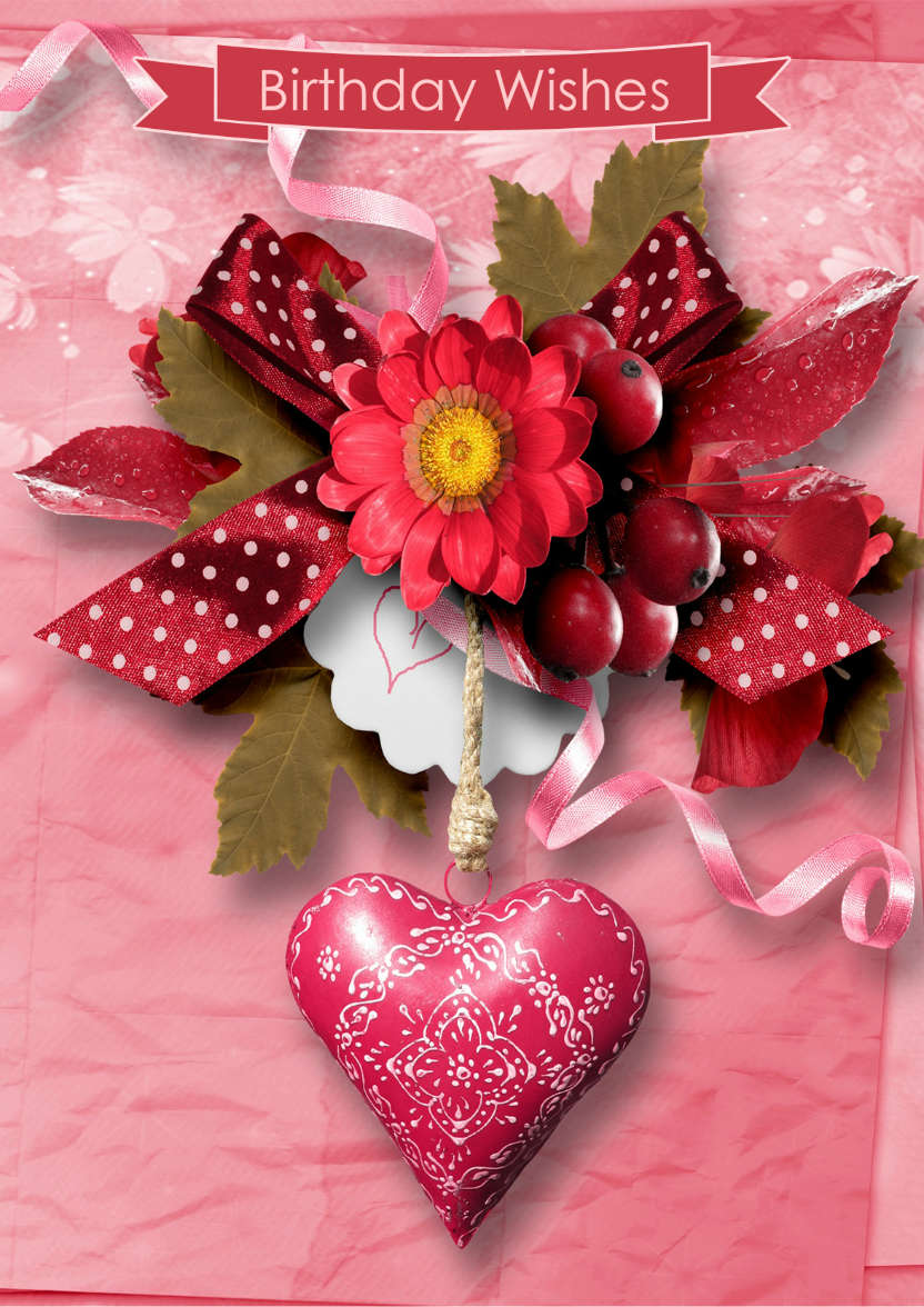 Floral Heart Cluster - card made with Crafty Bob's Card Creator