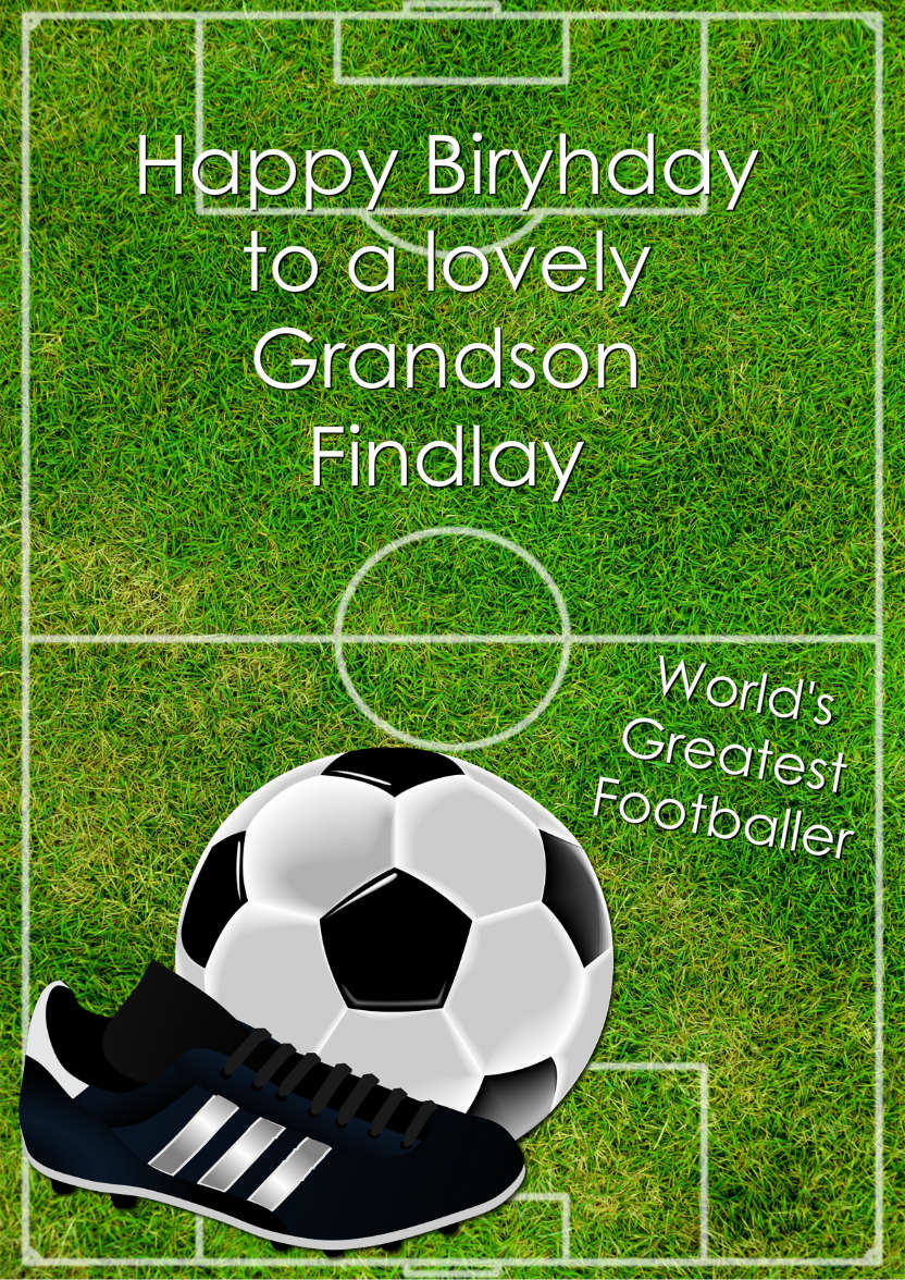Football Pitch Card - card made with Crafty Bob's Card Creator