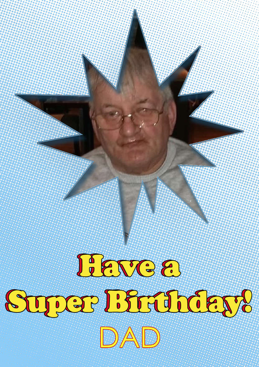 Super Birthday Photo Card - card made with Crafty Bob's Card Creator