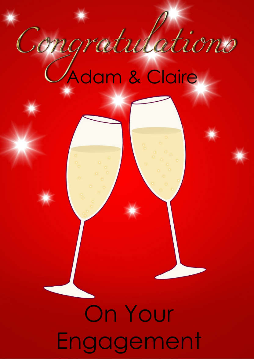 Congratulatons Champagne Glasses Card - card made with Crafty Bob's Card Creator