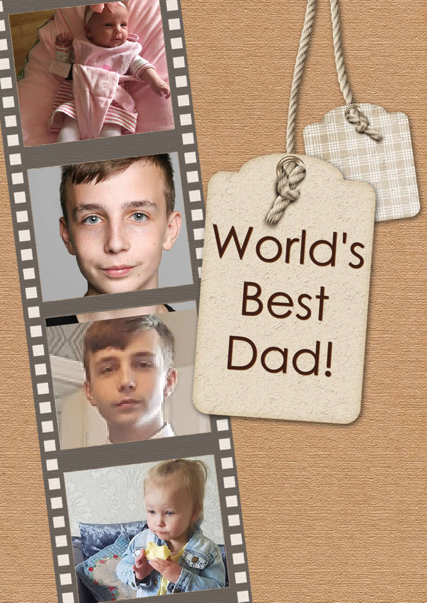 Rustic Film Strip Father's Day/birthday Card - card made with Crafty Bob's Card Creator
