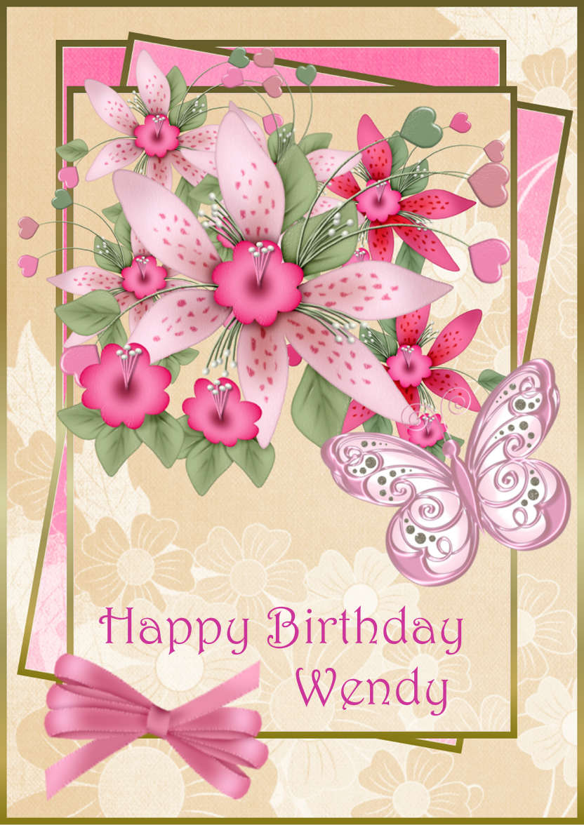Floral Birthday - card made with Crafty Bob's Card Creator