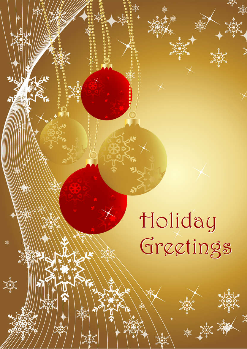Red and Gold Christmas Baubles - card made with Crafty Bob's Card Creator