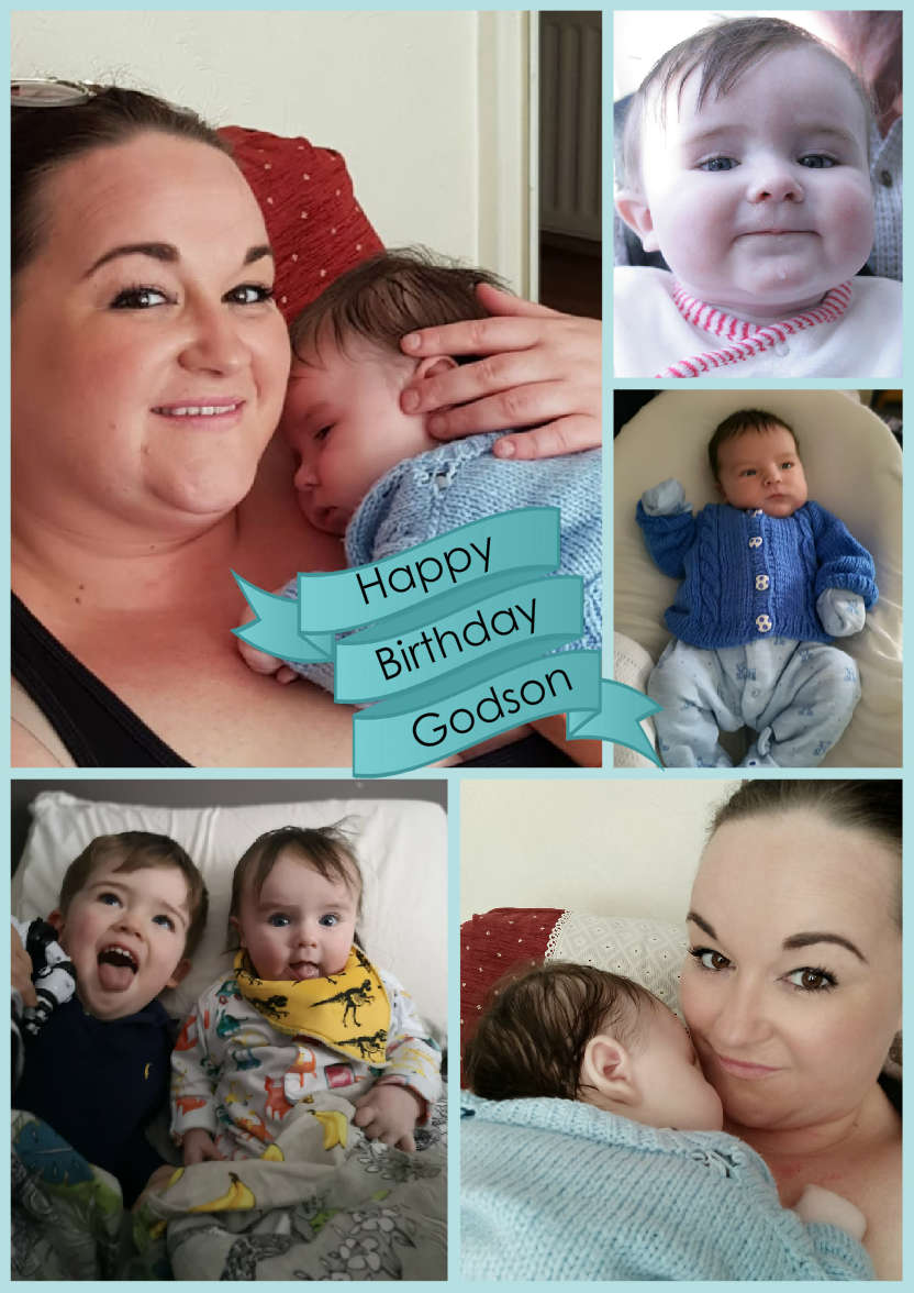 Multi-photo Card with Banner Green - card made with Crafty Bob's Card Creator