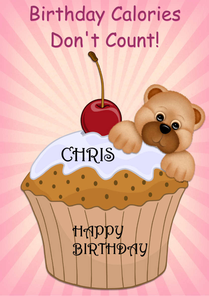 Cupcake Bear - card made with Crafty Bob's Card Creator