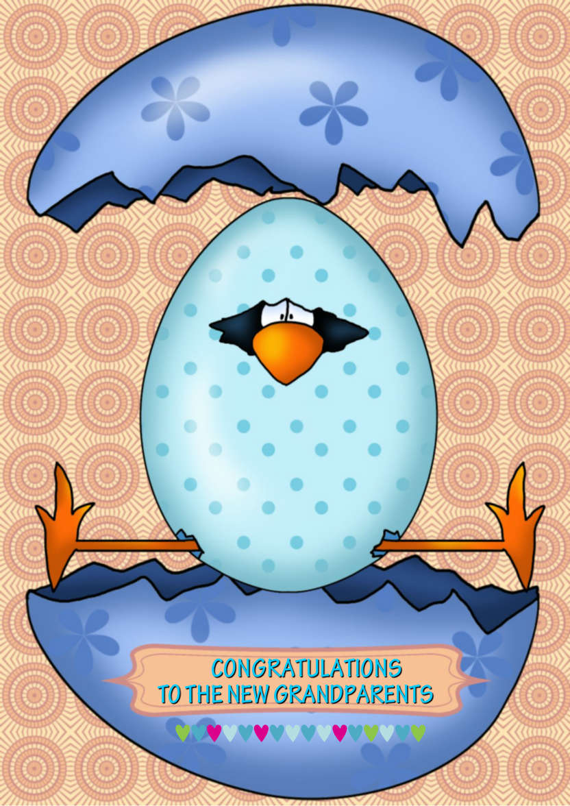 Yippee Chick Baby Boy - card made with Crafty Bob's Card Creator