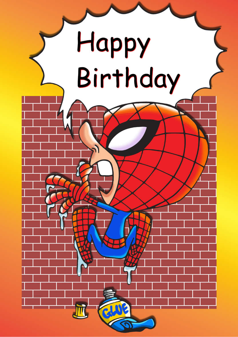 Spoof Spiderman Humorous Card - card made with Crafty Bob's Card Creator