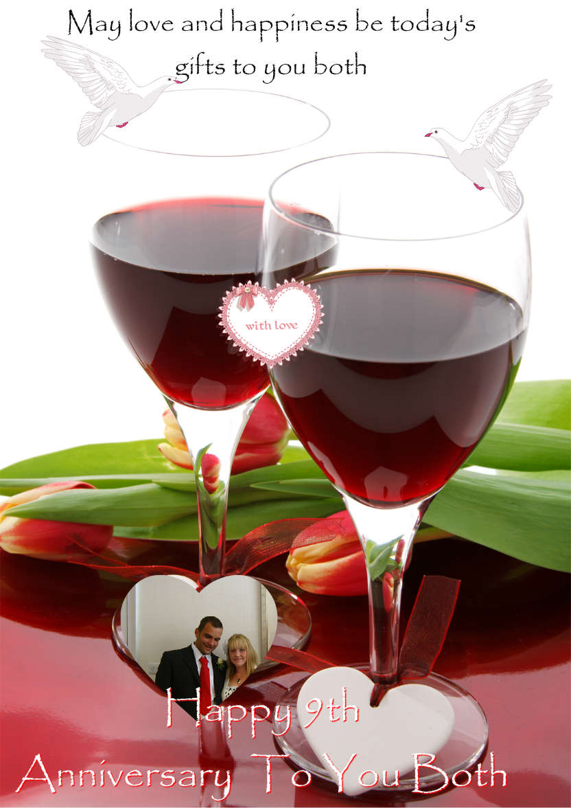 Anniversary Glasses Card - card made with Crafty Bob's Card Creator