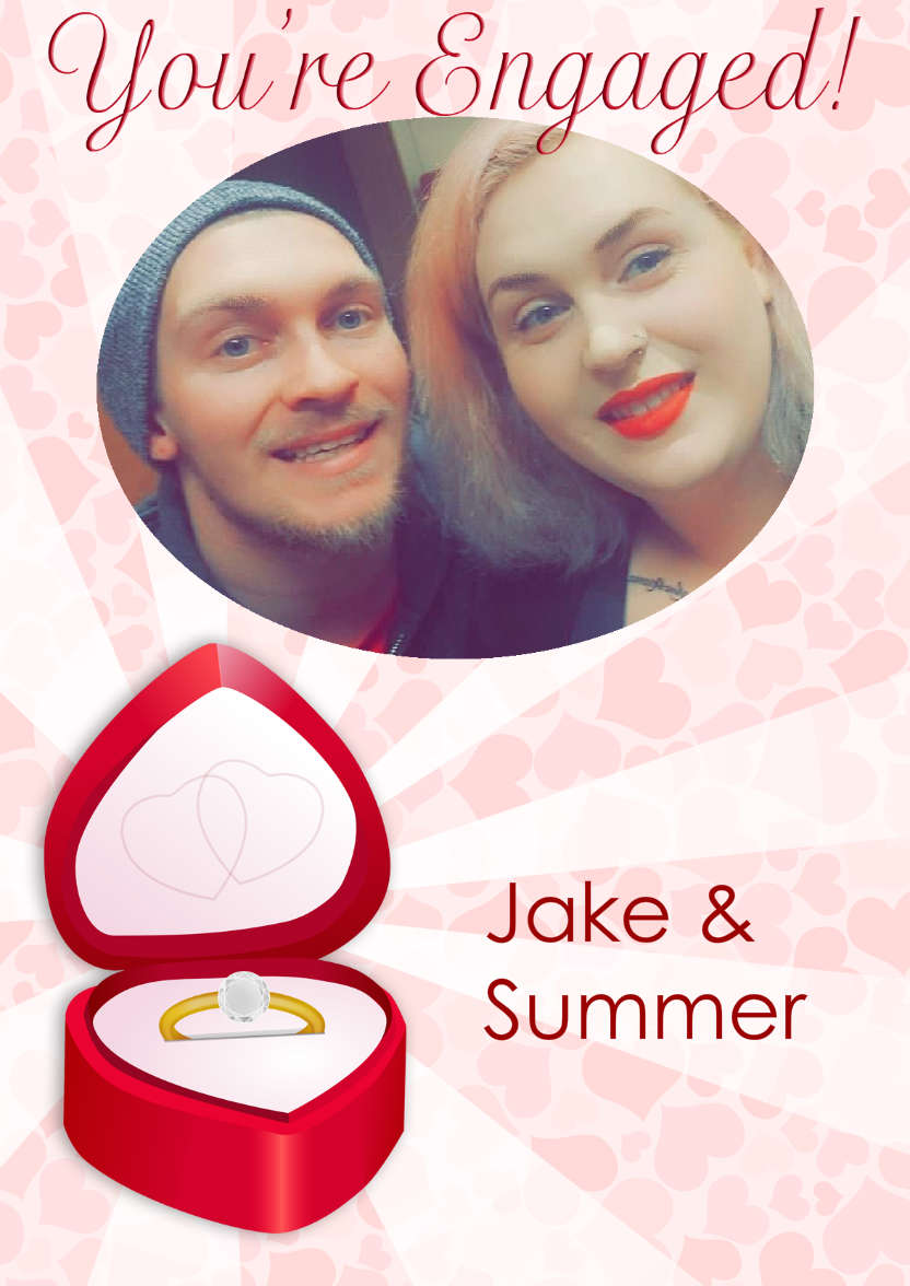You're Engaged Photo Card - card made with Crafty Bob's Card Creator