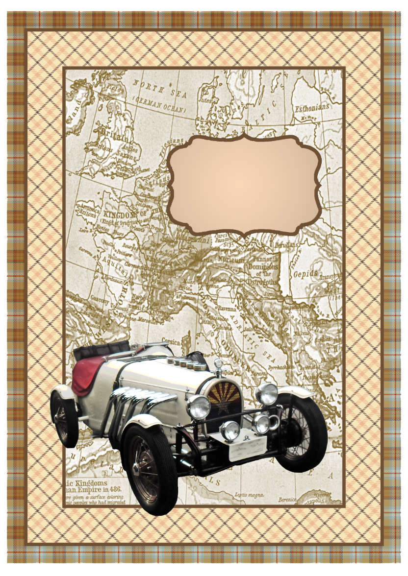 Sporty Vintage Car - card made with Crafty Bob's Card Creator