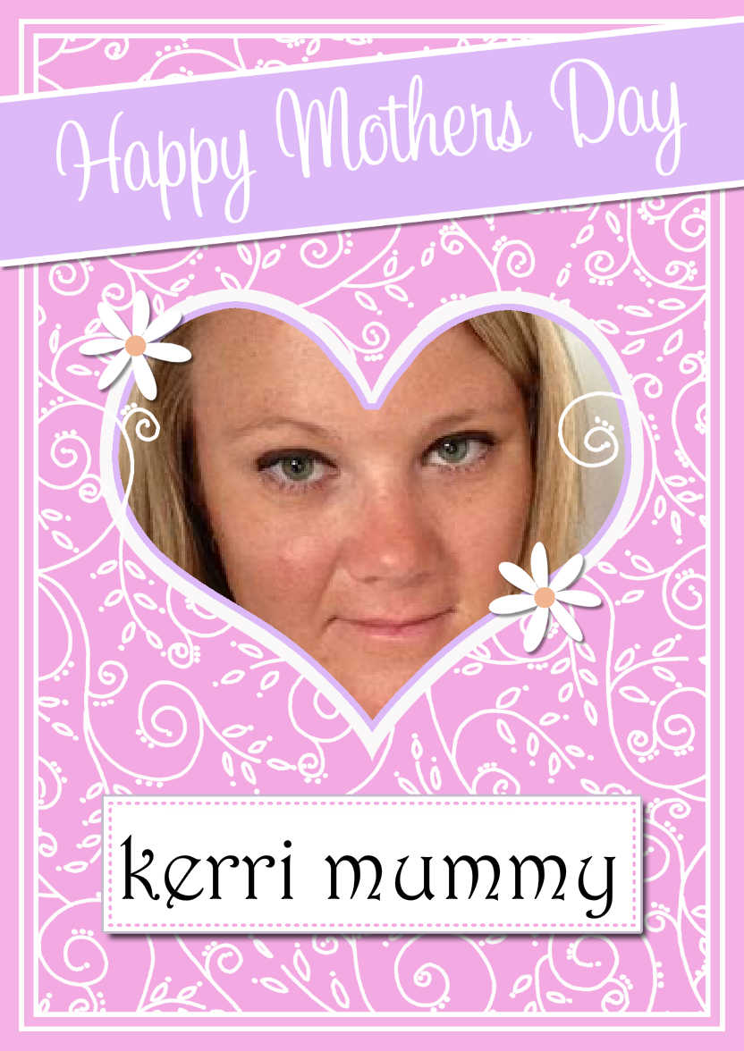 Mothers Day Heart & Swirls Photo Upload Card - card made with Crafty Bob's Card Creator