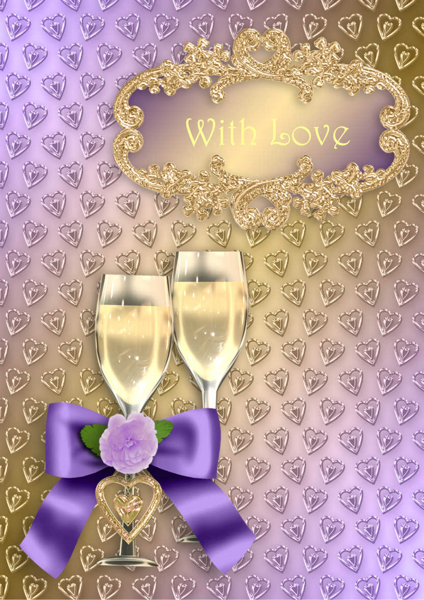 Champagne Romance - card made with Crafty Bob's Card Creator