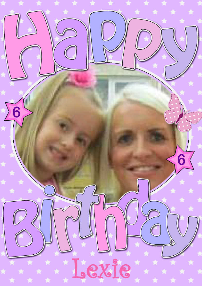 Birthday Stars Photo Upload Card - card made with Crafty Bob's Card Creator