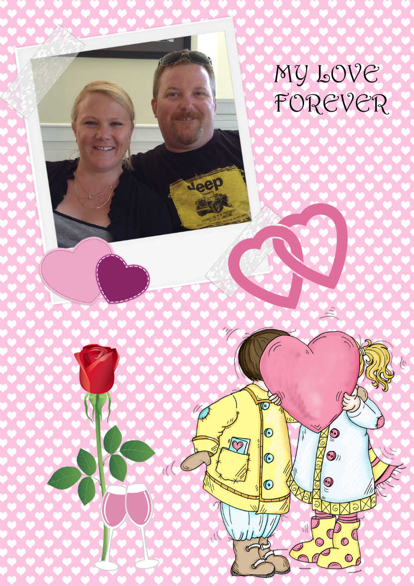 Kissing Couple Aperture Card Front - card made with Crafty Bob's Card Creator