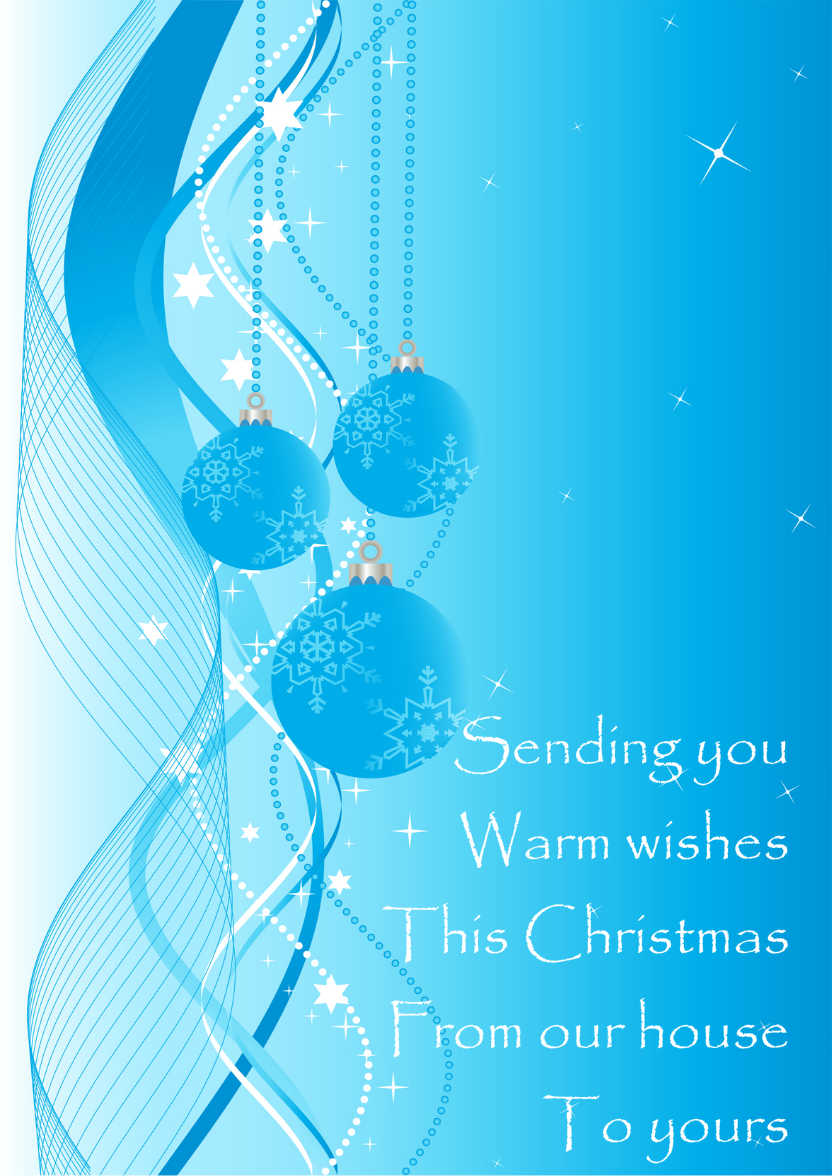 Christmas Ornamental Baubles Blue - card made with Crafty Bob's Card Creator
