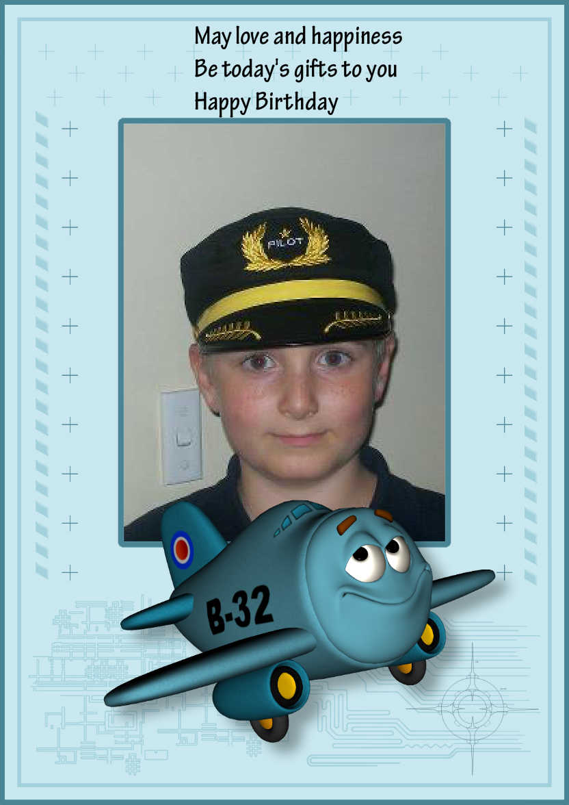 Airplane - card made with Crafty Bob's Card Creator