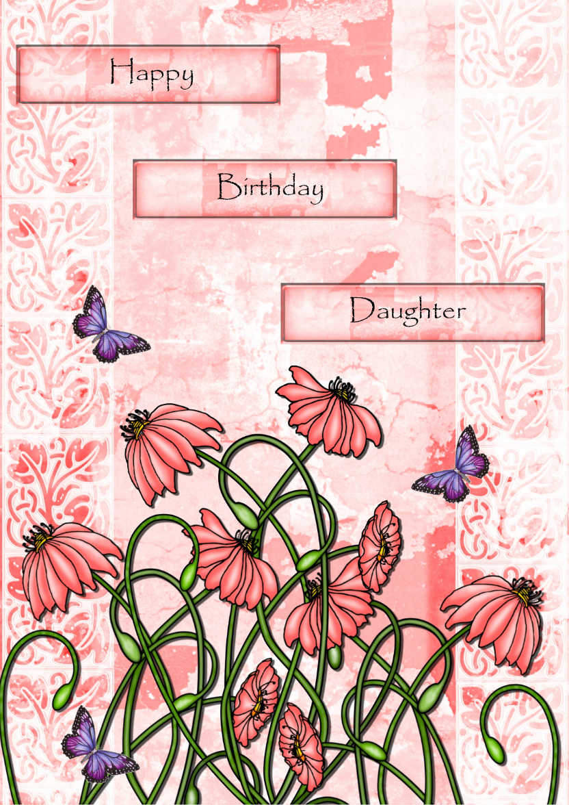 Pink Floral - card made with Crafty Bob's Card Creator