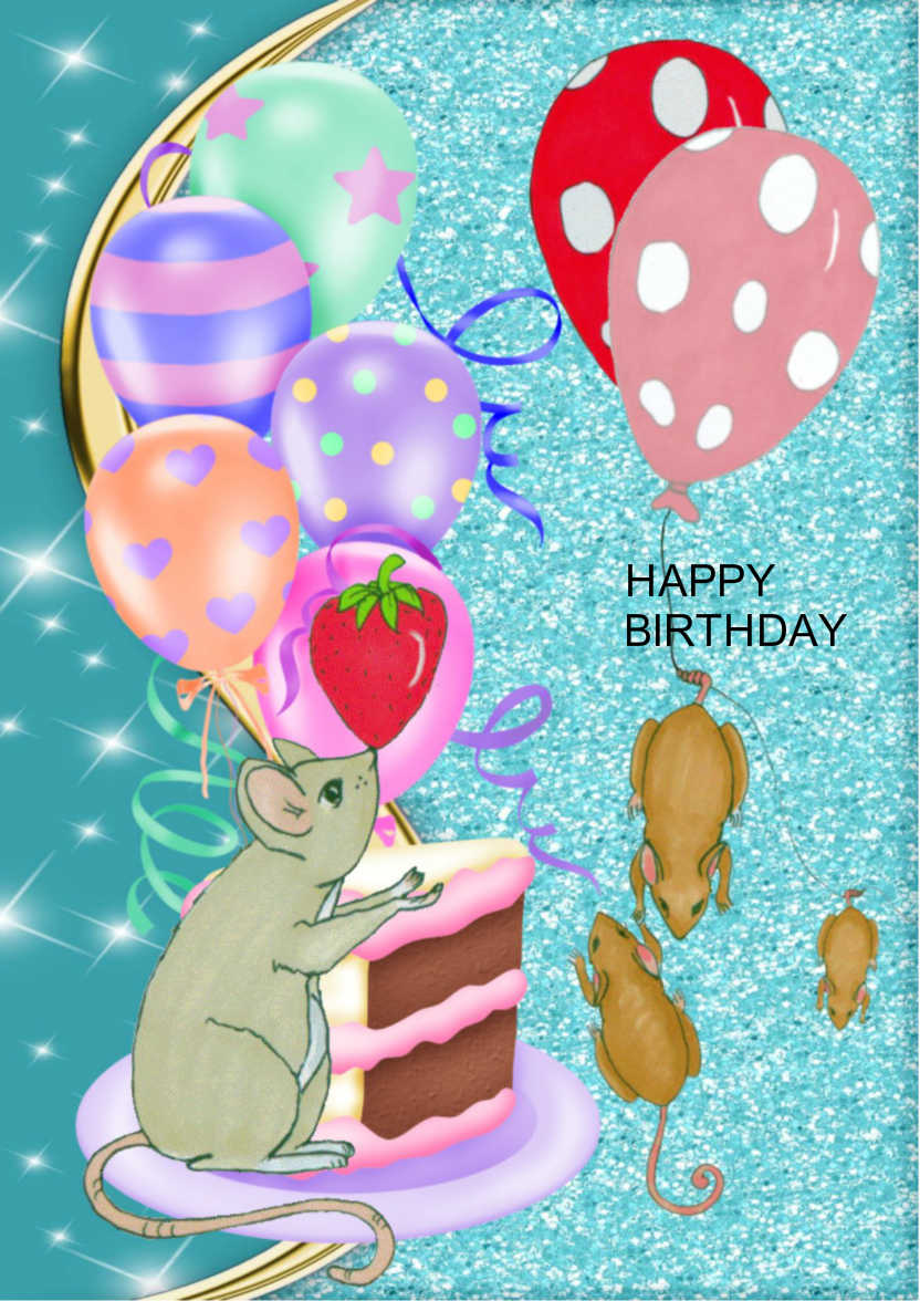Circus Mice Celebration - card made with Crafty Bob's Card Creator