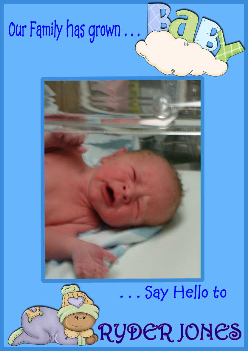 New Baby Boy Frame - Add Name and Photo - card made with Crafty Bob's Card Creator