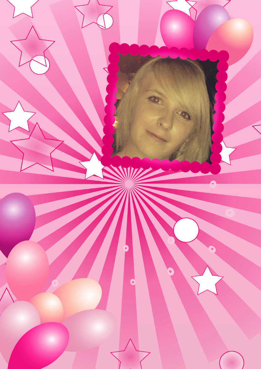 Birthday Balloons Aperture Card Front Pink - card made with Crafty Bob's Card Creator