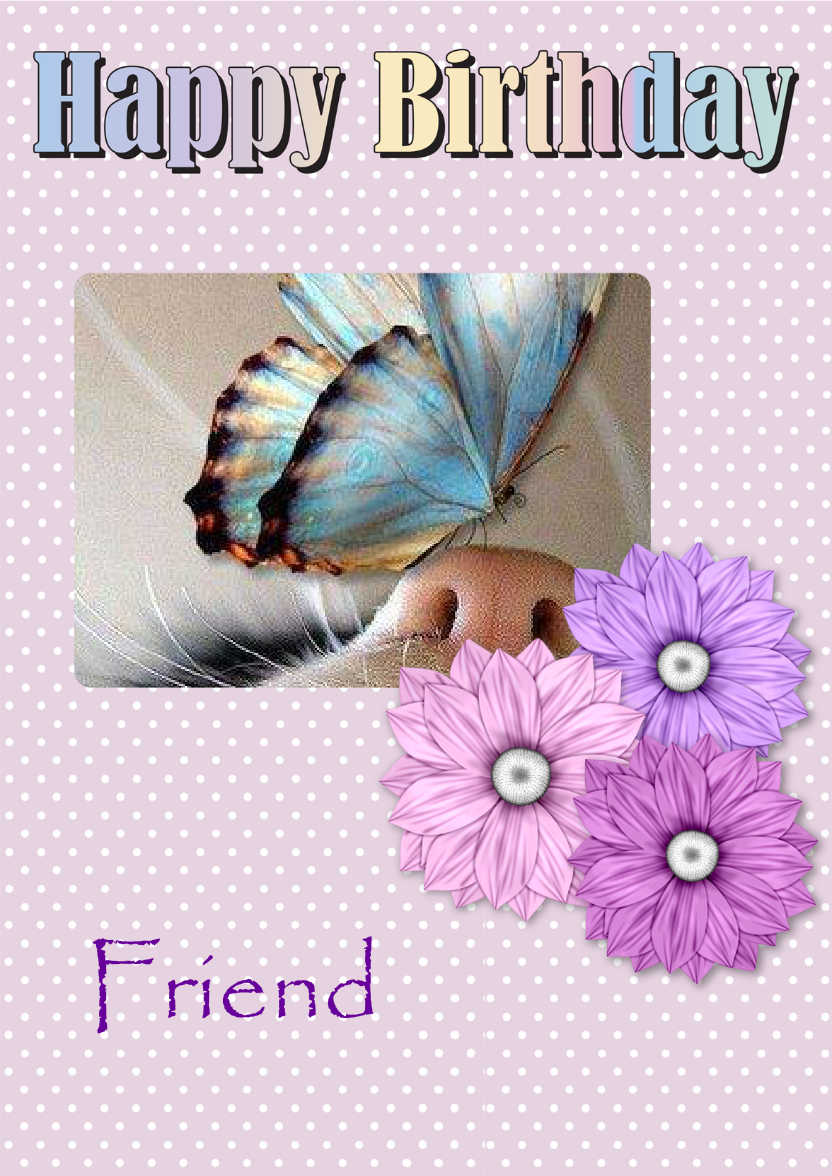 Happy Birthday Photo Frame Card with Flowers - card made with Crafty Bob's Card Creator