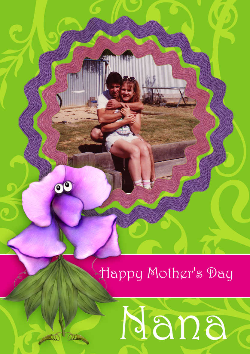 Custom Flower Blossom Mother's Day Card - card made with Crafty Bob's Card Creator