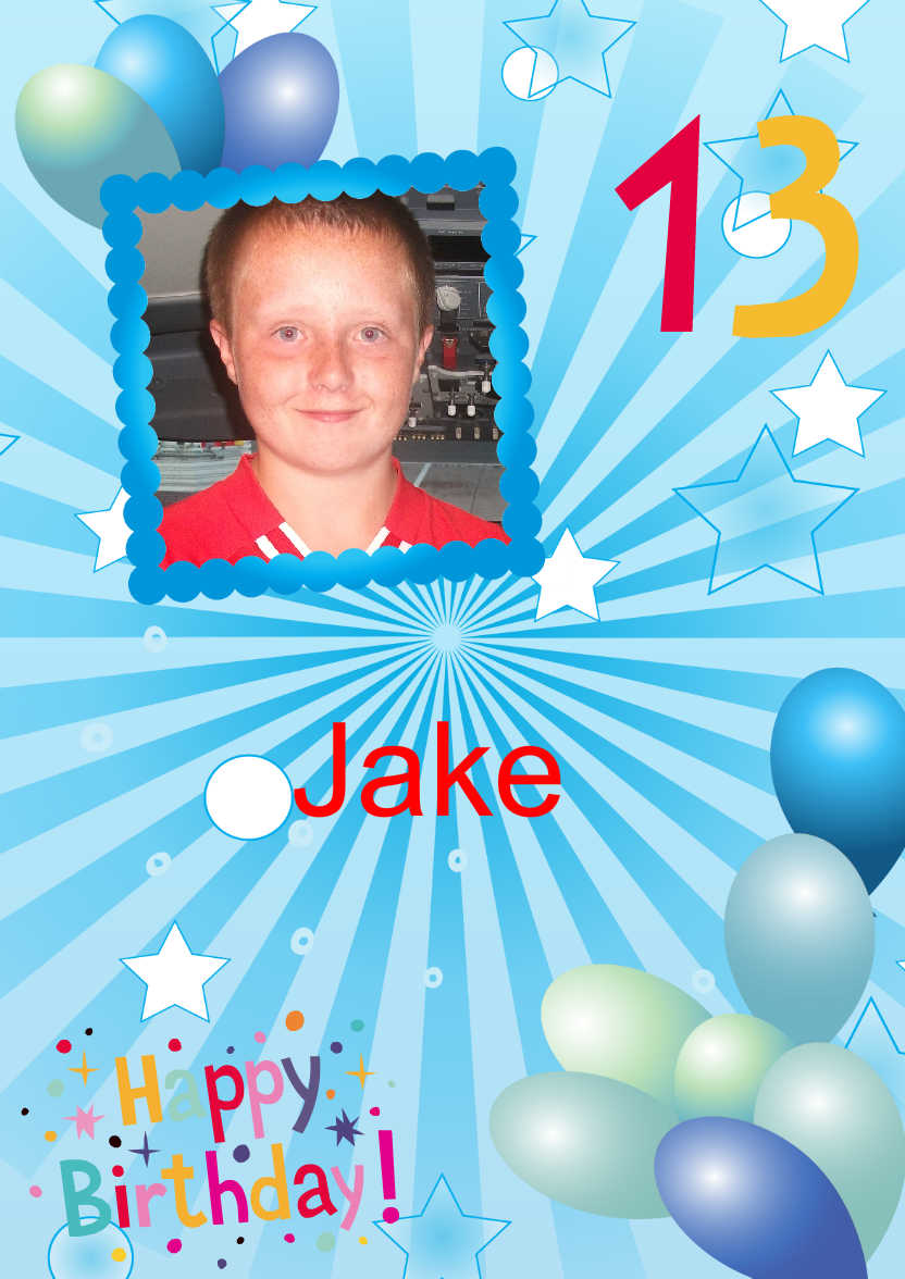 Birthday Balloons Aperture Card Front - card made with Crafty Bob's Card Creator