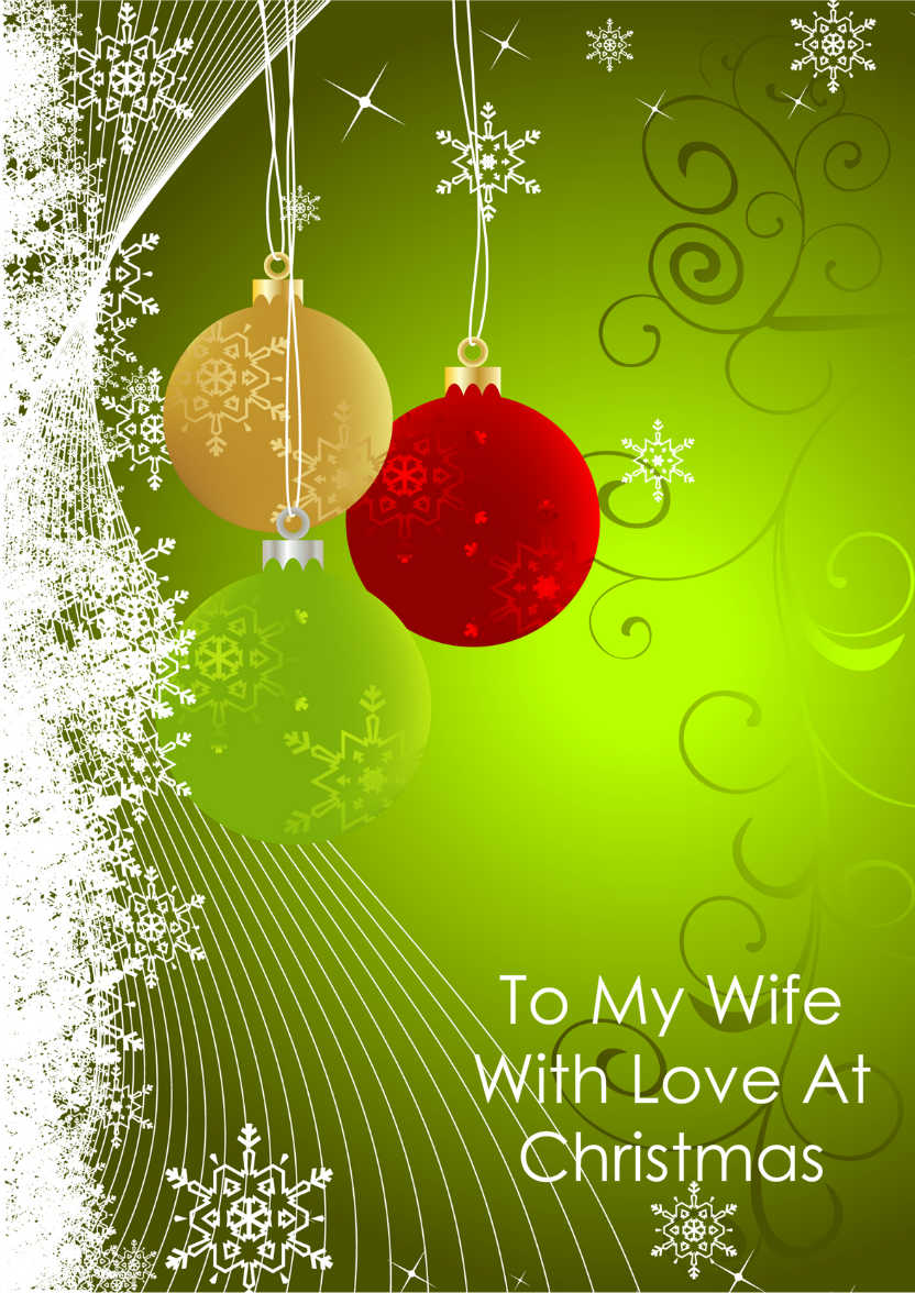 Beautiful Baubles Green Christmas Card Front - card made with Crafty Bob's Card Creator