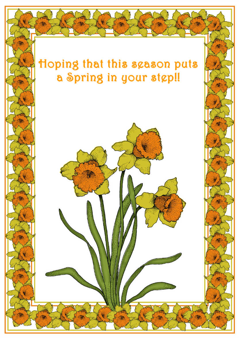 Daffodils - card made with Crafty Bob's Card Creator