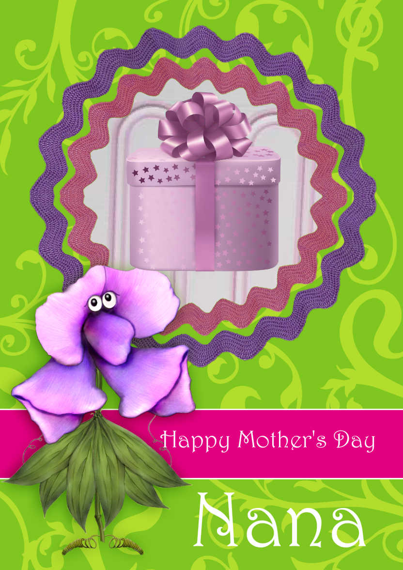 Custom Flower Blossom Mother's Day Card - card made with Crafty Bob's Card Creator