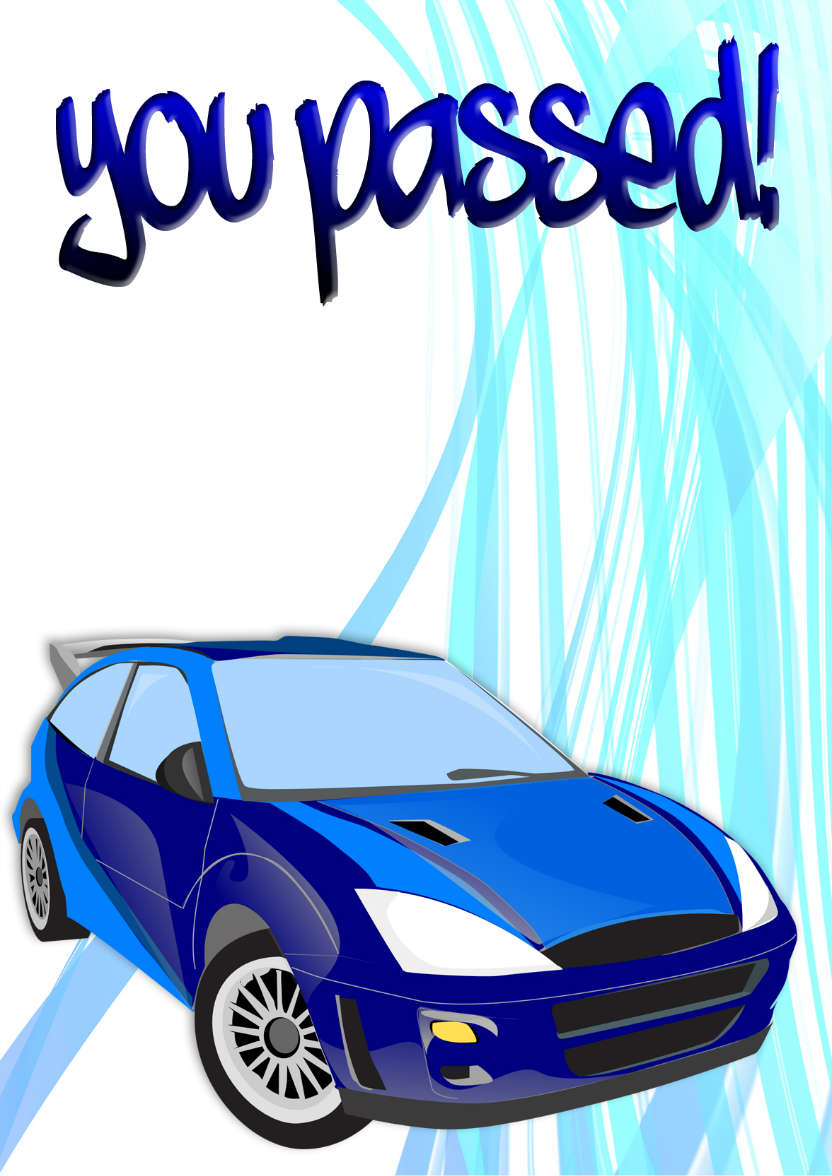 You Passed! Blue - card made with Crafty Bob's Card Creator