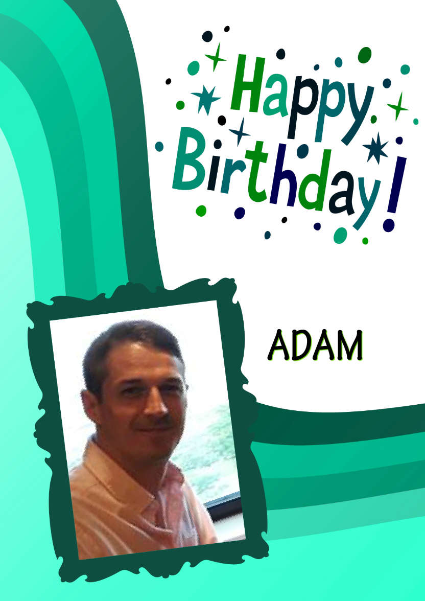 Green Birthday Wave Aperture Card Front - card made with Crafty Bob's Card Creator