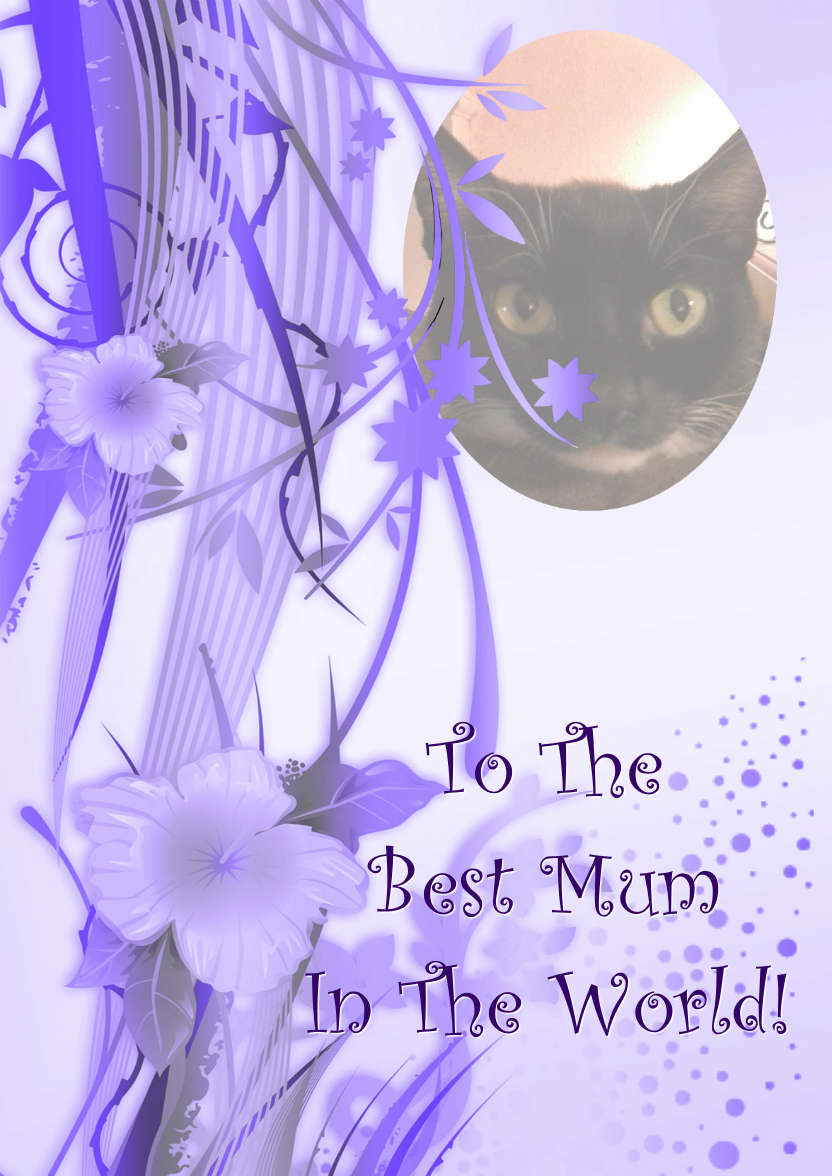 Purple Flourish Photo Card - card made with Crafty Bob's Card Creator