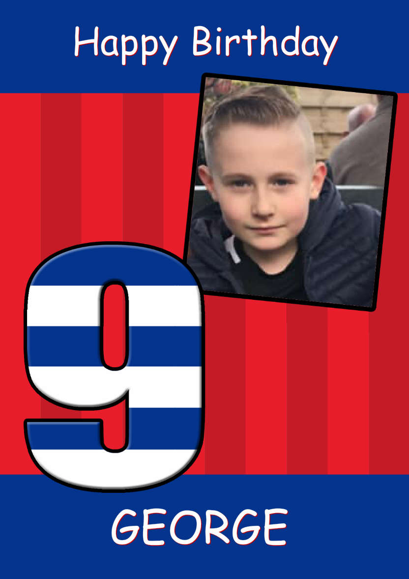 Age 9 Stripes Birthday Boy - card made with Crafty Bob's Card Creator