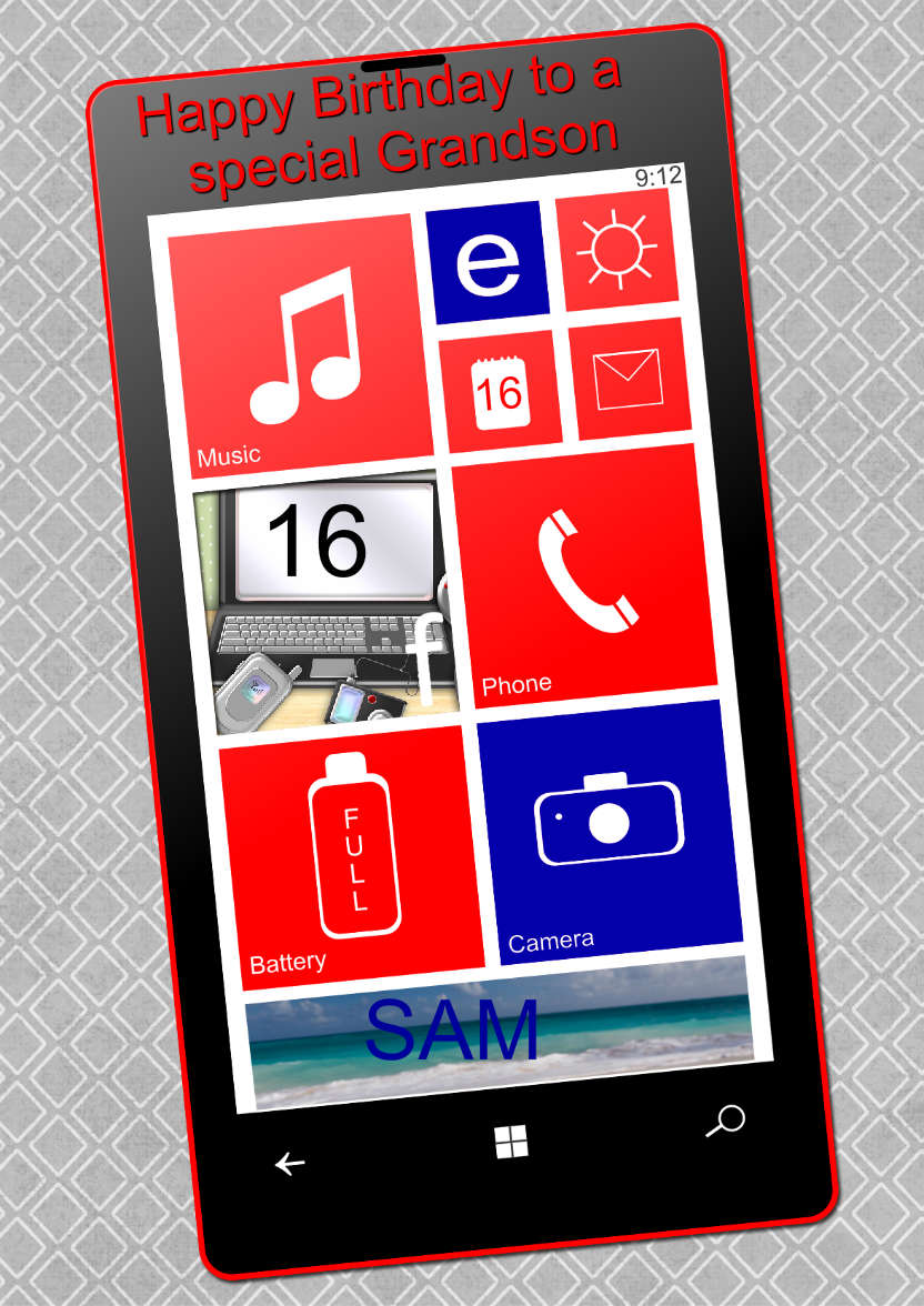 Smart Phone Card Male - card made with Crafty Bob's Card Creator