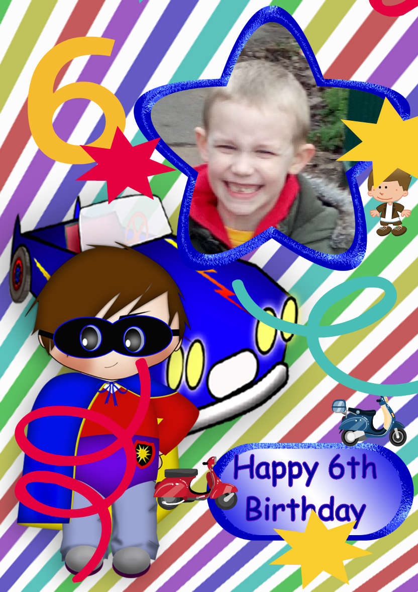 Superhero - card made with Crafty Bob's Card Creator