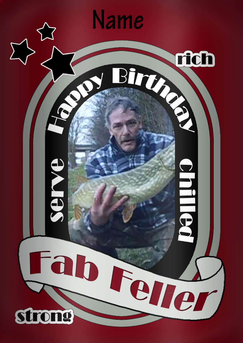 Fab Feller Beer Can Birthday Photo Upload Card - card made with Crafty Bob's Card Creator