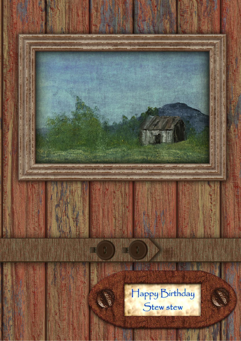 Rustic Wall - card made with Crafty Bob's Card Creator